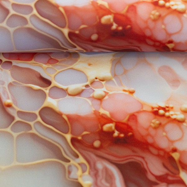 Swafing - Oxfordgewebe - Flowing Bloom by Sarah Mariam - Liquid, apricot/koralle