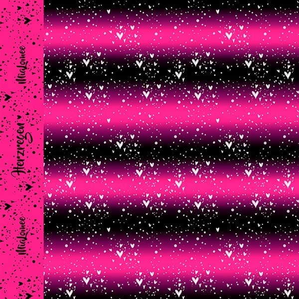Eigenproduktion - Herzregen - schwarz-pink - French Terry
