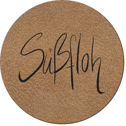 Eigenproduktion - Kunstleder Label - Süßfloh - camel