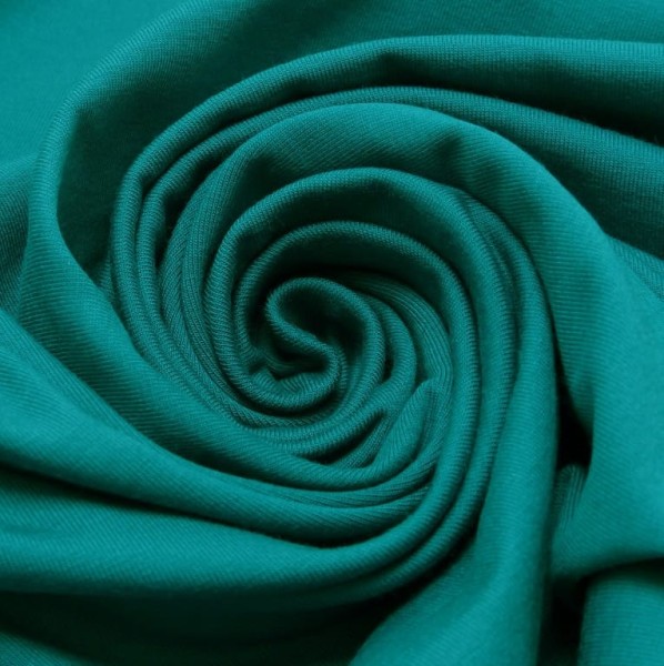 Baumwolljersey - uni - petrol