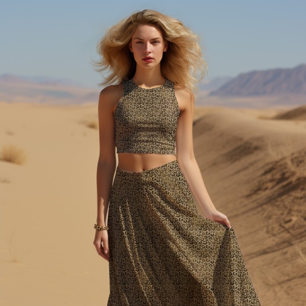 Eigenproduktion - Glamorous - Allover - mocca - Baumwolljersey