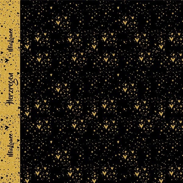 Eigenproduktion - Herzregen - schwarz-gold - French Terry