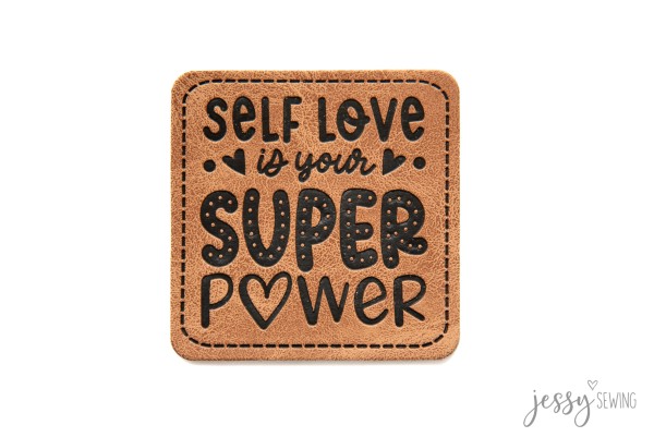 Kunstleder Label - "Self Love Superpower"