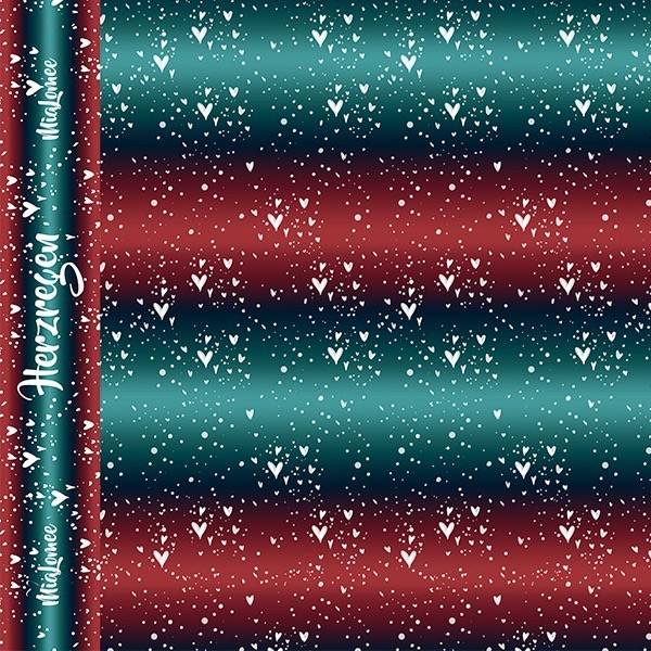 Eigenproduktion - Herzregen - petrol-bordeaux - French Terry