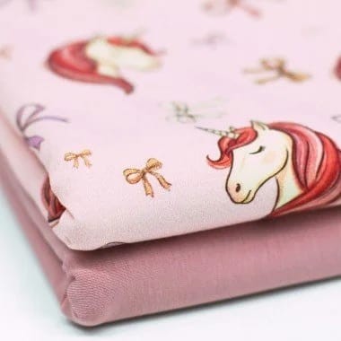 Aquarell - Einhorn mit Schleife - Baumwolljersey