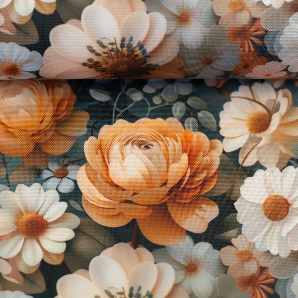  - Blüten, peach/naturweiß/smaragd