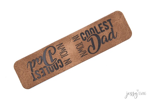 Kunstleder Label - Knick-mich "coolest Dad in town"
