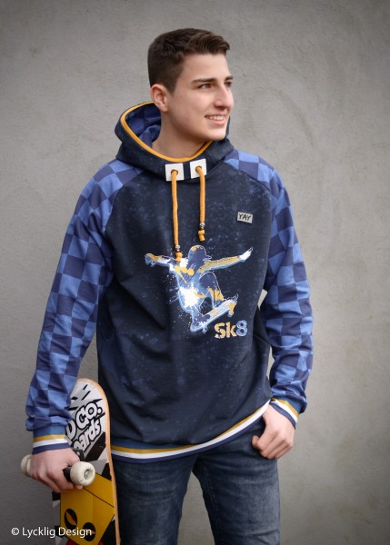 Swafing - Sk8 - Design by Lycklig Design - Panel - blau - French Terry