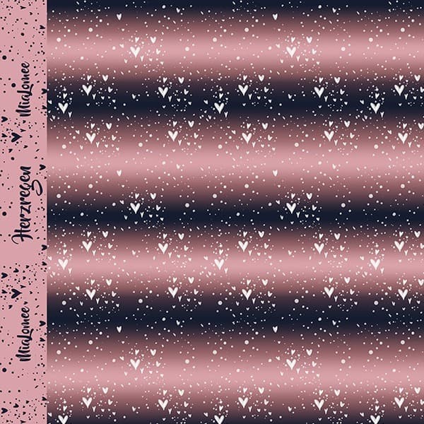 Eigenproduktion - Herzregen - rosa-blau - French Terry