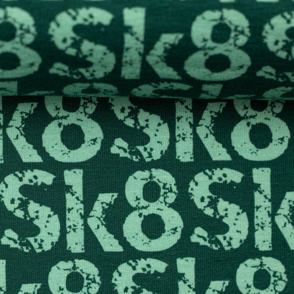 Swafing - Sk8 - Design by Lycklig Design - Schriftzug - petrol - French Terry