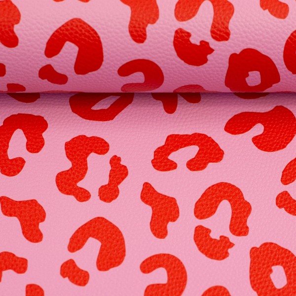 Kunstleder - Swafing - Happy Leo's - rosa/rot