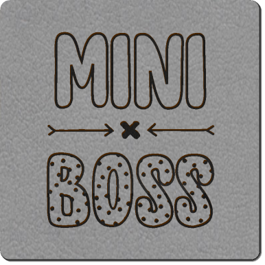 Eigenproduktion - Kunstleder Label - Mini Boss - grau