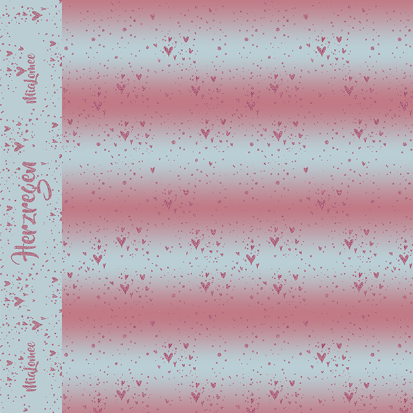Eigenproduktion - Herzregen - hellblau-himbeere - French Terry