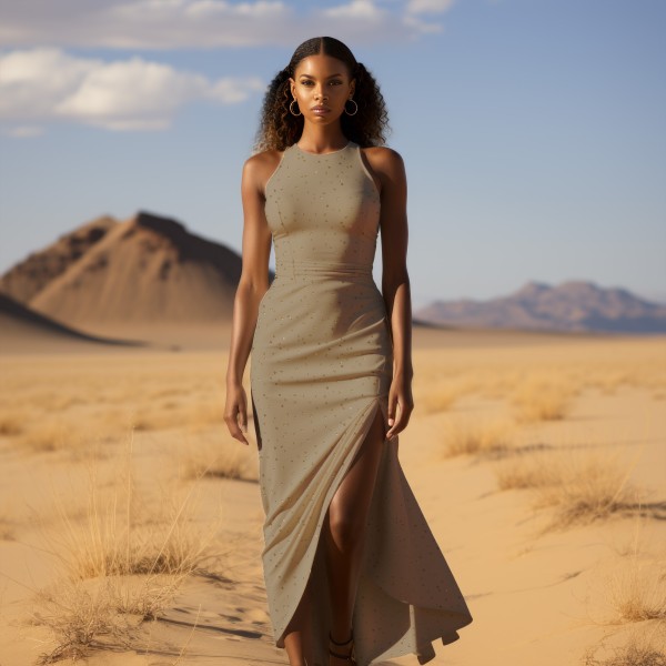 Eigenproduktion - Glamorous - Glam-Dotties - mocca - Baumwolljersey