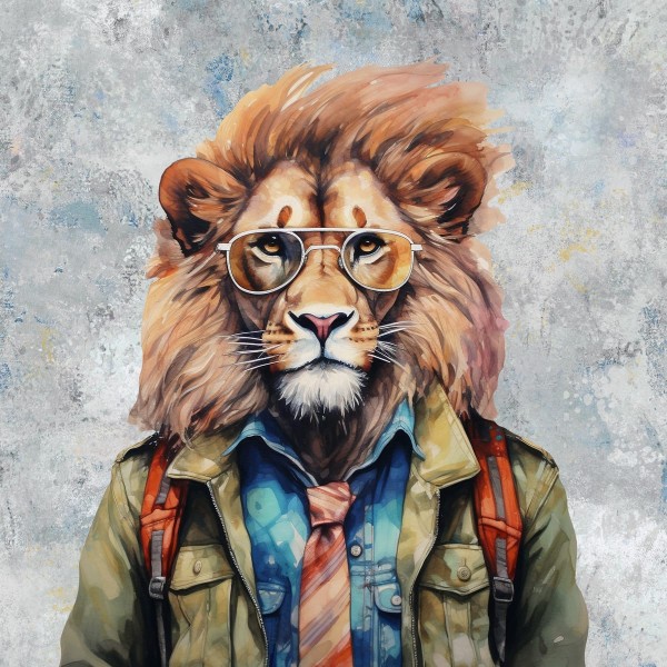 Panel - cool, new, wild animals - Löwe - French Terry