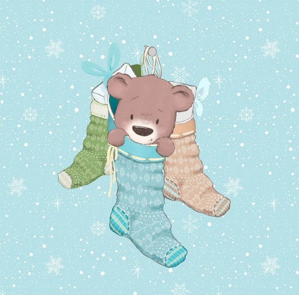 Schneegestöber - Panel - Bär im Strumpf - French Terry