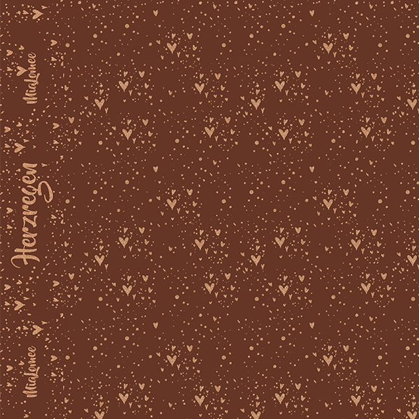 Eigenproduktion - Herzregen - Fakeglitzer - braun - French Terry