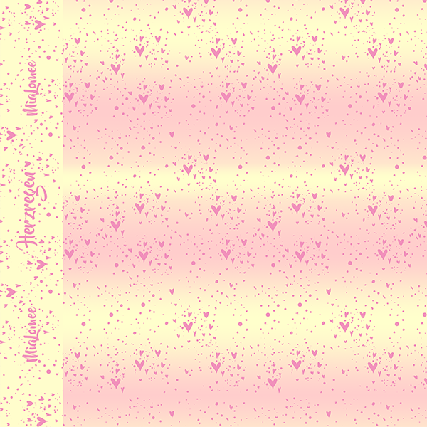 Eigenproduktion - Herzregen - vanille-pink - French Terry