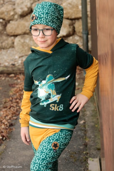 Swafing - Sk8 - Design by Lycklig Design - Panel - petrol - French Terry