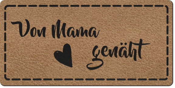 Eigenproduktion - Kunstleder Label - von Mama genäht - camel
