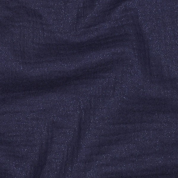 Glitzer-Musselin - Double Gauze - dunkelblau