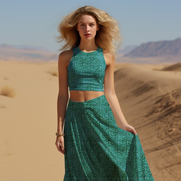 Eigenproduktion - Glamorous - Allover - petrol - Baumwolljersey