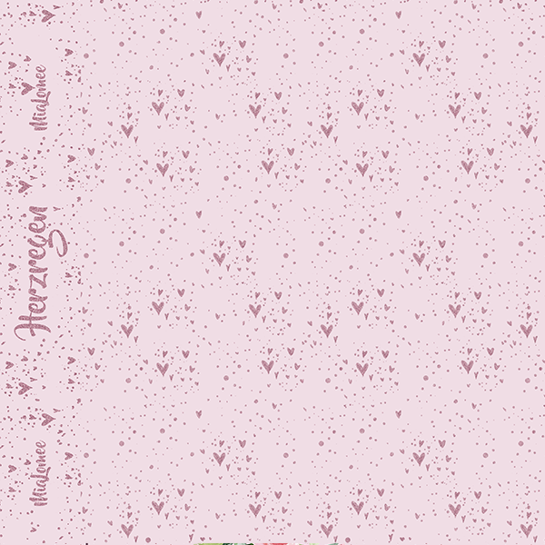 Eigenproduktion - Herzregen - Fakeglitzer - rosa-aubergine - French Terry