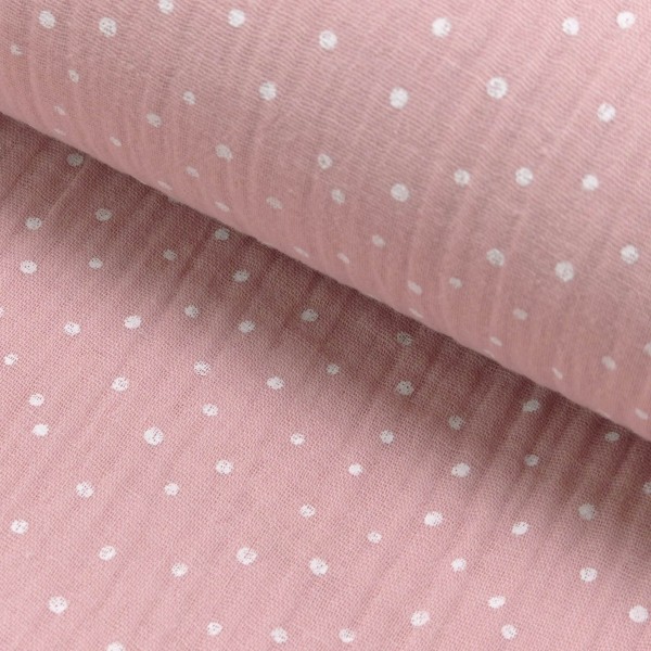 kleine Punkte - rosa - Musselin