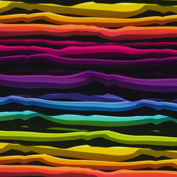Swafing - Wavy Stripes - by lycklig design - schwarz/regenbogen - Sweatshirt