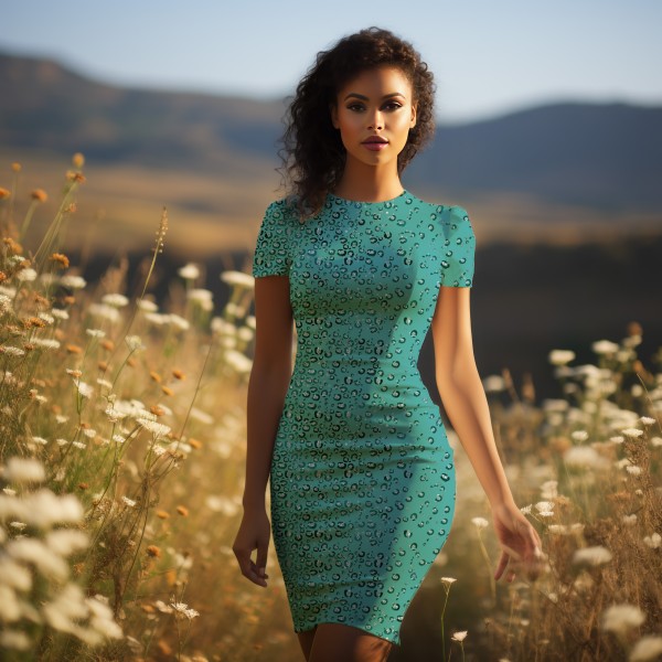 Eigenproduktion - Glamorous - Bordüre - petrol - Baumwolljersey